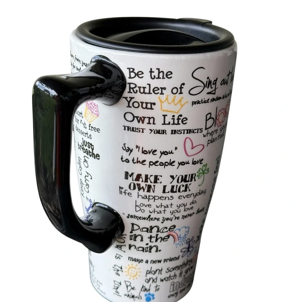 Spoontiques Ceramic Travel Mug Positive Affirmations Design DISPLAY PIECE